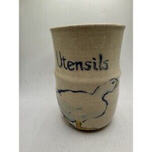 Vintage 1995 Westwind Pottery Kitchen Utensils Holder Container Jar w/ Duck